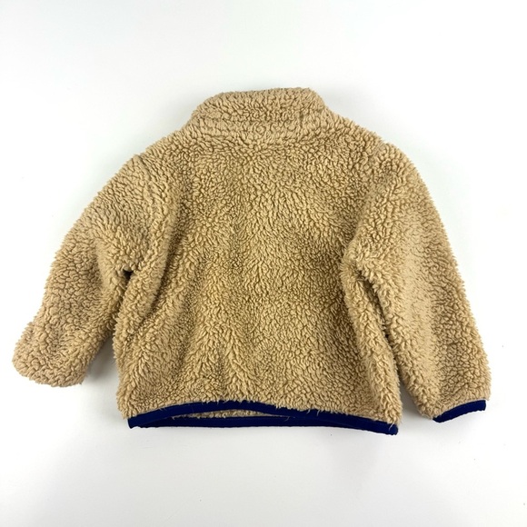 Janie & Jack Baby Sz 6-12 Months Cozy Tan 1/4 Zip Sherpa Pullover Fleece Jacket - Picture 3 of 8